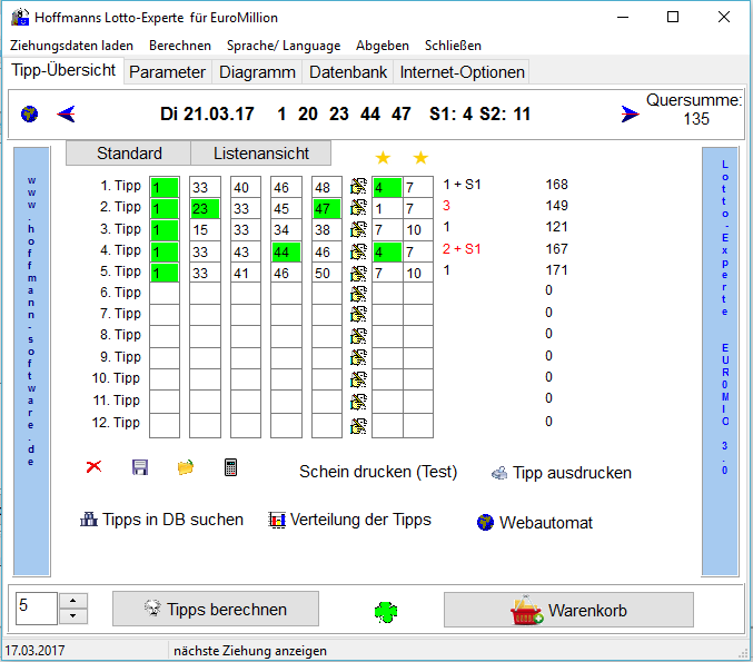 Hoffmanns Lotto-Experte EuroMillion screenshot