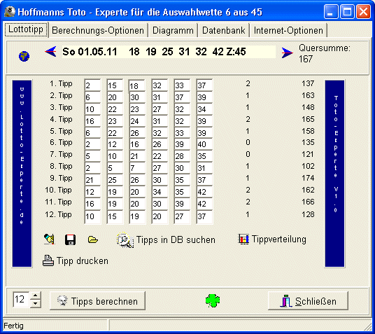 Toto 6 Aus 45 Auswahlwette Toto 6 Aus 45 Auswahlwette