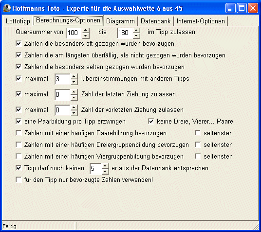 Toto Auswahlwette 6 Aus 45 Toto Auswahlwette 6 Aus 45